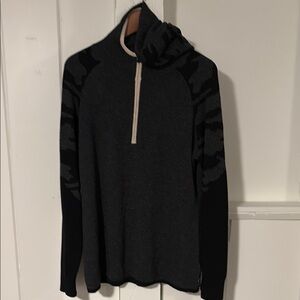 Smartwool Black and Gray Cowl Neck Sweater